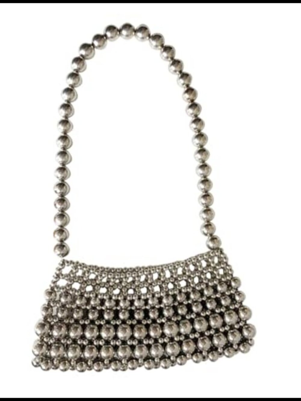 Handmade Beaded Woven Evening Clutch Crossbody Bag Pearl Acrylic Beads